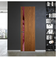 18 VE-V натуральный шпон Espresso 35M профиль Серая ночь вставка Бордовый лак ProfilDoors Orange