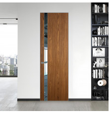 18 VE-V натуральный шпон Espresso 35M профиль Серебро вставка Зеркало ProfilDoors Orange