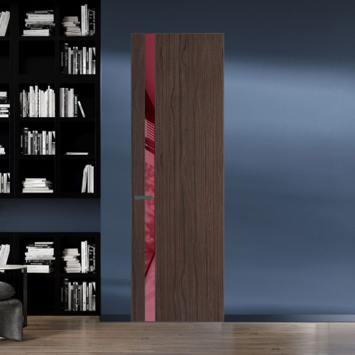 18 VE-V натуральный шпон Espresso 360M профиль Серая ночь вставка Бордовый лак ProfilDoors Orange