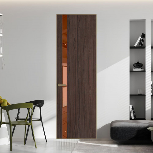 18 VE-V натуральный шпон Espresso 360M профиль Шампань вставка Зеркало Bronza ProfilDoors Orange