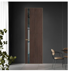 18 VE-V натуральный шпон Espresso 360M профиль Шампань вставка Зеркало Grey ProfilDoors Orange
