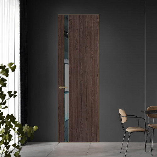 18 VE-V натуральный шпон Espresso 360M профиль Шампань вставка Зеркало Grey ProfilDoors Orange