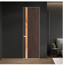 18 VE-V натуральный шпон Espresso 360M профиль Вайт вставка Светло-коричневый лак ProfilDoors Orange