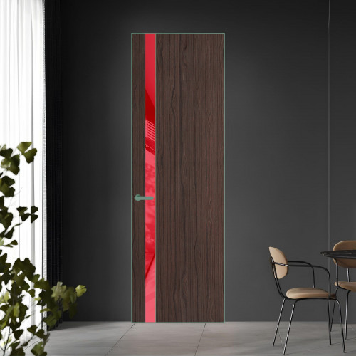 18 VE-V натуральный шпон Espresso 360M профиль Зеленый воск вставка Красный лак ProfilDoors Orange